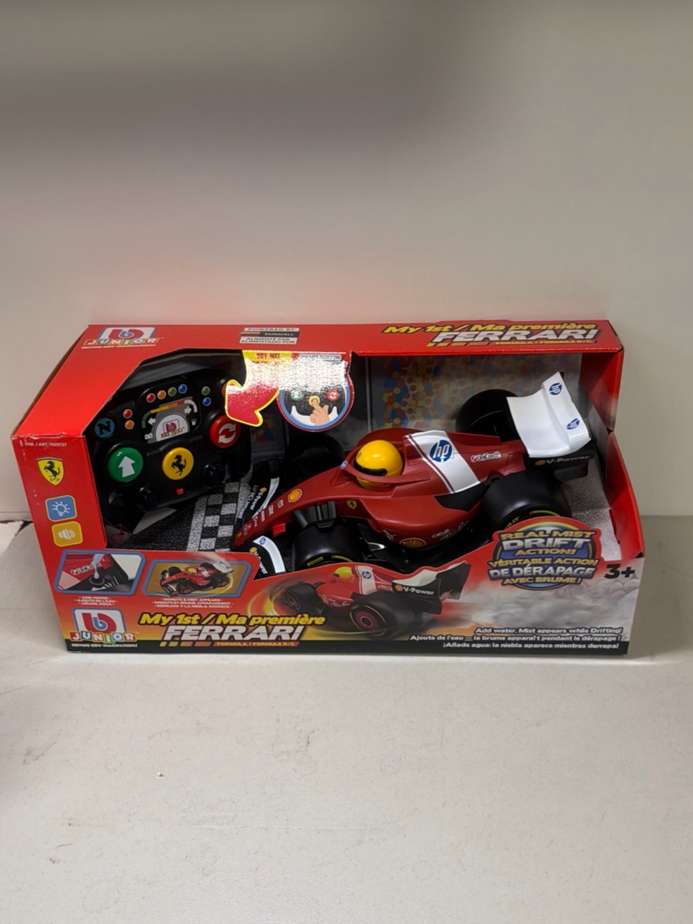 Ferrari-Style Red Remote Control Race Car with Yellow Helmet